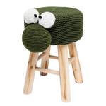 Hocker Funny Frog breiwerk/massief grenenhout - groen/grenenhout