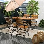 Chaise de jardin Tuscany I (lot de 2) Acacia massif / Acier - Acacia / Noir