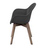 Chaises de jardin Volcano (lot de 2) Matière plastique / Acacia massif - Noir