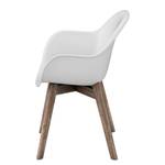 Chaises de jardin Volcano (lot de 2) Matière plastique / Acacia massif - Blanc