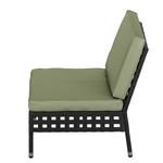 Loungefauteuil Akona polyrotan/geweven stof - zwart/grijs