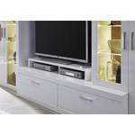 Meubles TV muraux Lyster Avec éclairage - Blanc brillant / Imitation bois de bout