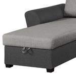 Ecksofa Rufus Webstoff - Grau / Anthrazit - Longchair davorstehend links