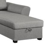 Ecksofa Rufus Webstoff - Grau - Longchair davorstehend rechts