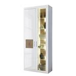 Vitrine Lyster Avec éclairage - Blanc brillant / Imitation bois de bout