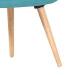 Chaise à accoudoirs Eda Hévéa massif / Microfibre - Turquoise