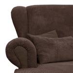 XXL-fauteuil Izabal Ribfluweel - Bruin