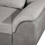 Ecksofa Roseburg Microfaser - Platin - Longchair davorstehend links