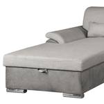 Ecksofa Roseburg Microfaser - Platin - Longchair davorstehend links