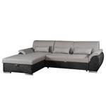 Ecksofa Roseburg Microfaser - Grau - Longchair davorstehend links