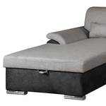 Ecksofa Roseburg Microfaser - Grau - Longchair davorstehend links