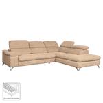 Ecksofa Astoria Webstoff - Warmes Beige - Ottomane davorstehend rechts