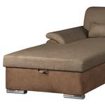 Ecksofa Roseburg Microfaser - Muskat - Longchair davorstehend links