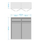 Drehtürenschrank Freiham Alpinweiß - Alpinweiß - Breite: 181 cm - Mit Spiegeltür/-en