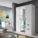 Armoire Freiham Blanc alpin - Largeur : 136 cm - Avec portes miroir