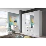 Armoire Freiham Blanc alpin - Largeur : 181 cm - Avec portes miroir