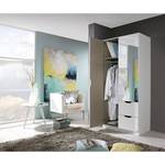 Armoire Freiham Blanc alpin - Largeur : 91 cm - Avec portes miroir