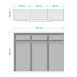 Schwebetürenschrank Panorama Anthrazit - Breite: 271 cm