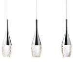 LED-hanglamp Prosecco II Glas/staal - 3 lichtbronnen