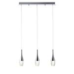 LED-hanglamp Prosecco II Glas/staal - 3 lichtbronnen