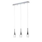 LED-hanglamp Prosecco II Glas/staal - 3 lichtbronnen