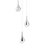 LED-hanglamp Frizzante Glas/staal - Aantal lichtbronnen: 3