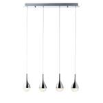 LED-hanglamp Frizzante Glas/staal - Aantal lichtbronnen: 4