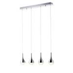 LED-hanglamp Frizzante Glas/staal - Aantal lichtbronnen: 4