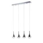LED-hanglamp Frizzante Glas/staal - Aantal lichtbronnen: 4