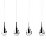 LED-hanglamp Frizzante Glas/staal - Aantal lichtbronnen: 4