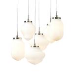 Hanglamp Tanic IV Melkglas/staal - 6 lichtbronnen - Wit