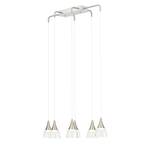 Suspension Moon II Verre / Acier - 6 ampoules