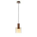 Suspension Beth I Verre / Acier - 1 ampoule - Marron