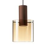 Suspension Beth I Verre / Acier - 1 ampoule - Marron