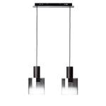 Suspension Beth II Verre / Acier - 2 ampoules - Noir