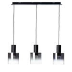 LED-hanglamp Beth III Glas/staal - 3 lichtbronnen - Zwart