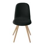 Stoelen Stave I (set van 2) Geweven stof/massief eikenhout - licht eikenhout - Antraciet - Beige