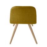 Stoelen Stave I (set van 2) Geweven stof/massief eikenhout - licht eikenhout - Mosterdgeel - Beige