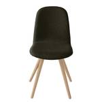 Stoelen Stave I (set van 2) Geweven stof/massief eikenhout - licht eikenhout - Bruin - Beige