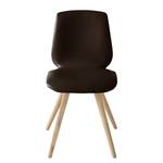 Stoelen Stave IV (set van 2) Echt leer/massief eikenhout - licht eikenhout - Bruin - Beige