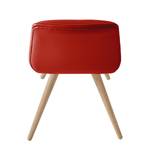 Stoelen Stave IV (set van 2) Echt leer/massief eikenhout - licht eikenhout - Rood - Beige