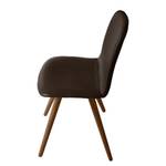 Chaises capitonnées Stave II (lot de 2) Tissu / Noyer massif - Noyer - Marron - Noir