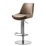 Chaise de bar My Comfort Line II Imitation cuir / Acier inoxydable - Argenté - Mocca