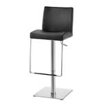 Chaise de bar Mybreak Imitation cuir / Acier - Chrome - Noir / Chrome