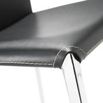 Chaise de bar Dillon cuir véritable / Acier inoxydable - Chrome