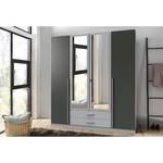 Armoire Husum Imitation alu / Graphite - Largeur : 180 cm