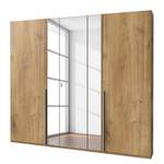 Draaideurkast Vanea eikenhouten planken-look - Eiken planken look - Breedte: 225 cm - 3 spiegeldeuren