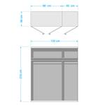 Drehtürenschränk Nadja Weiß - Weiß - Breite: 135 cm