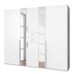 Drehtürenschrank Vanea Weiß - Weiß - Breite: 225 cm - 2 Spiegeltüren