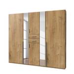 Armoires Vanea Imitation planches de chêne - Imitation chêne parqueté - Largeur : 225 cm - 2 miroir